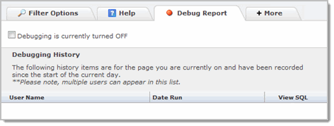 Check box cleared, debug off