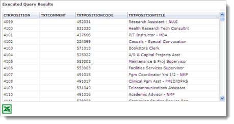 Query results